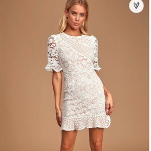 Lulus “my dearest” white lace dress